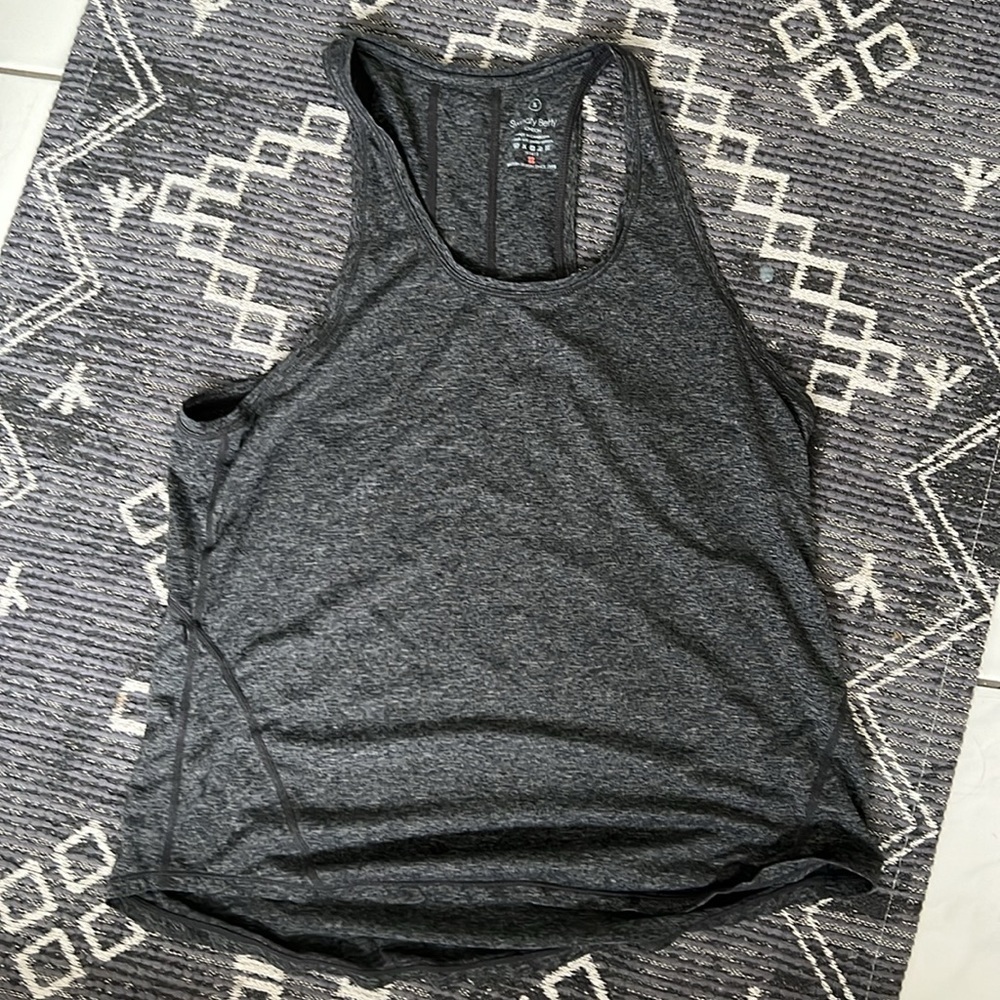Sweaty Betty Tank Top Workout Athletic Running Yoga Grey Heather Racerback - Picture 2 of 4